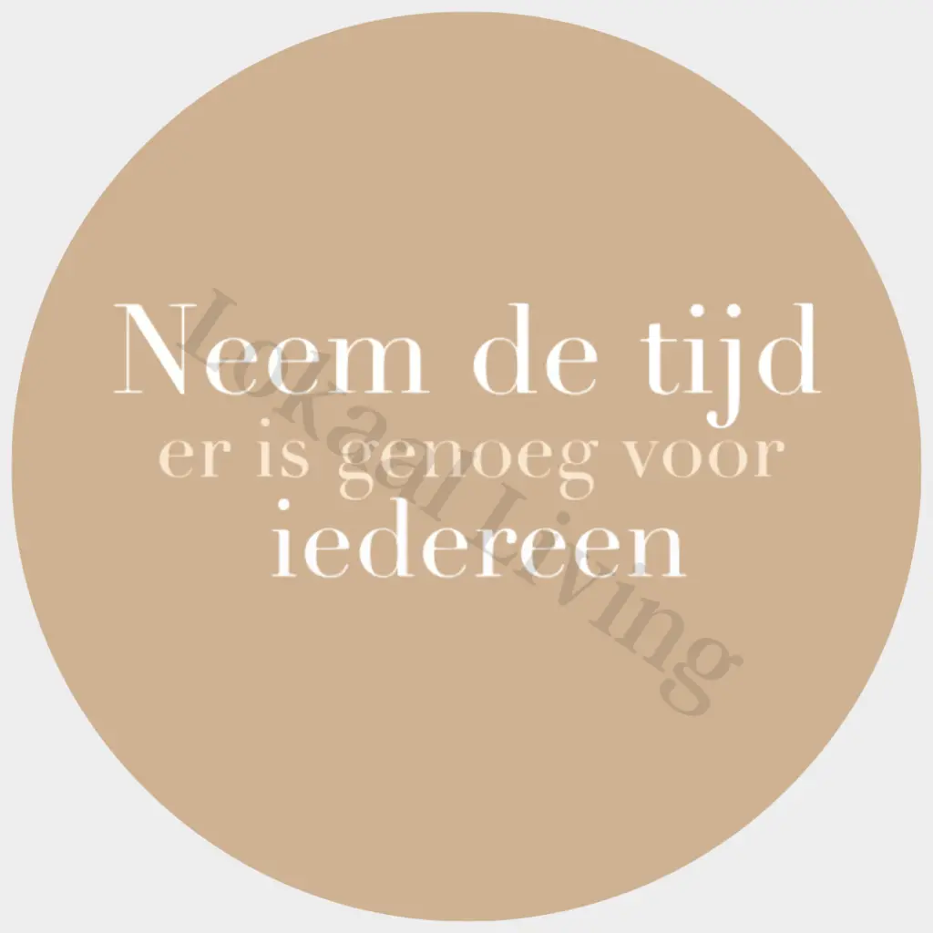 muurcirkel neem de tijd beige.webp