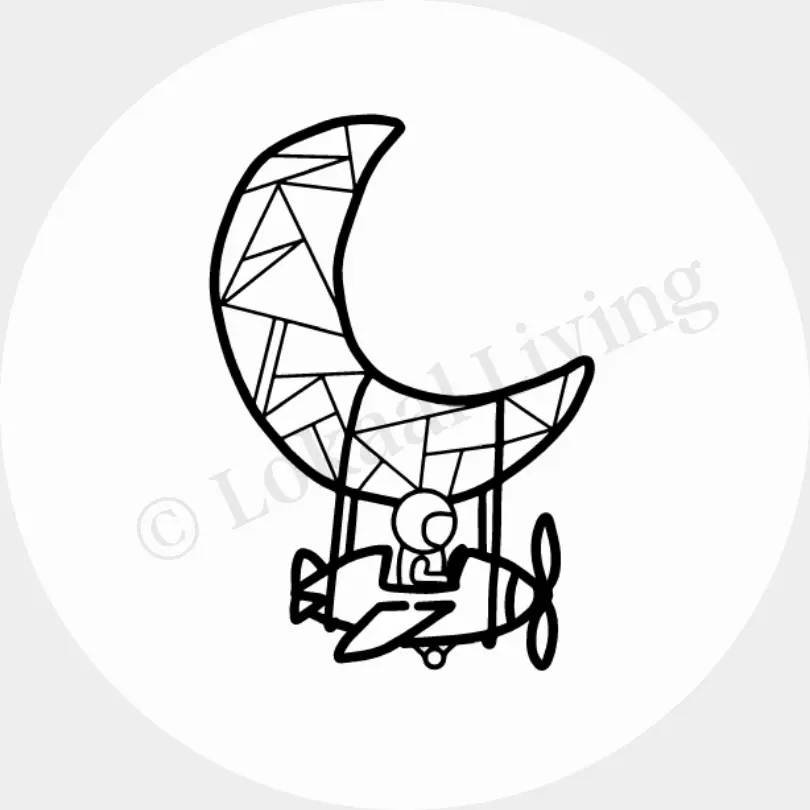 Muurcirkel Luna geometrisch