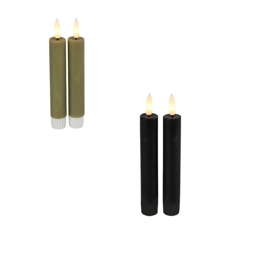 LED Dinerkaarsen rustiek (15 cm)