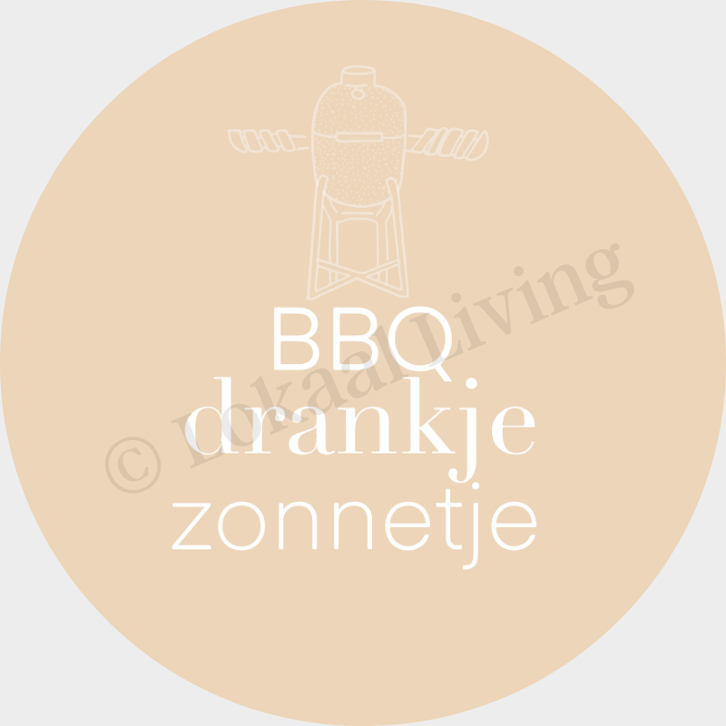 Muurcirkel BBQ drankje zonnetje