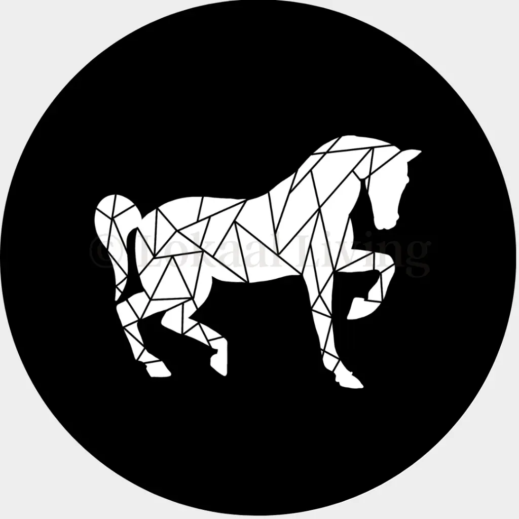 Muurcirkel Paard geometrisch 