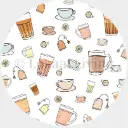 Muurcirkel Koffie en thee