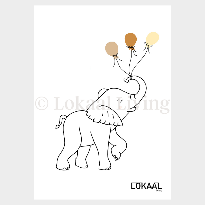 Wenskaart olifant