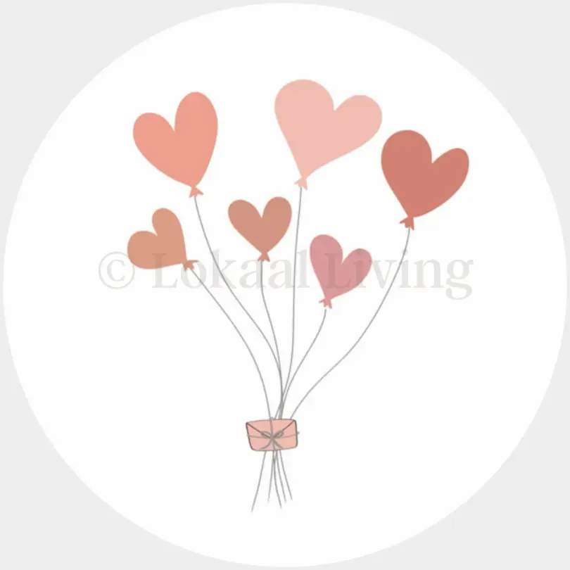 Stickerset Hartjesballonnen