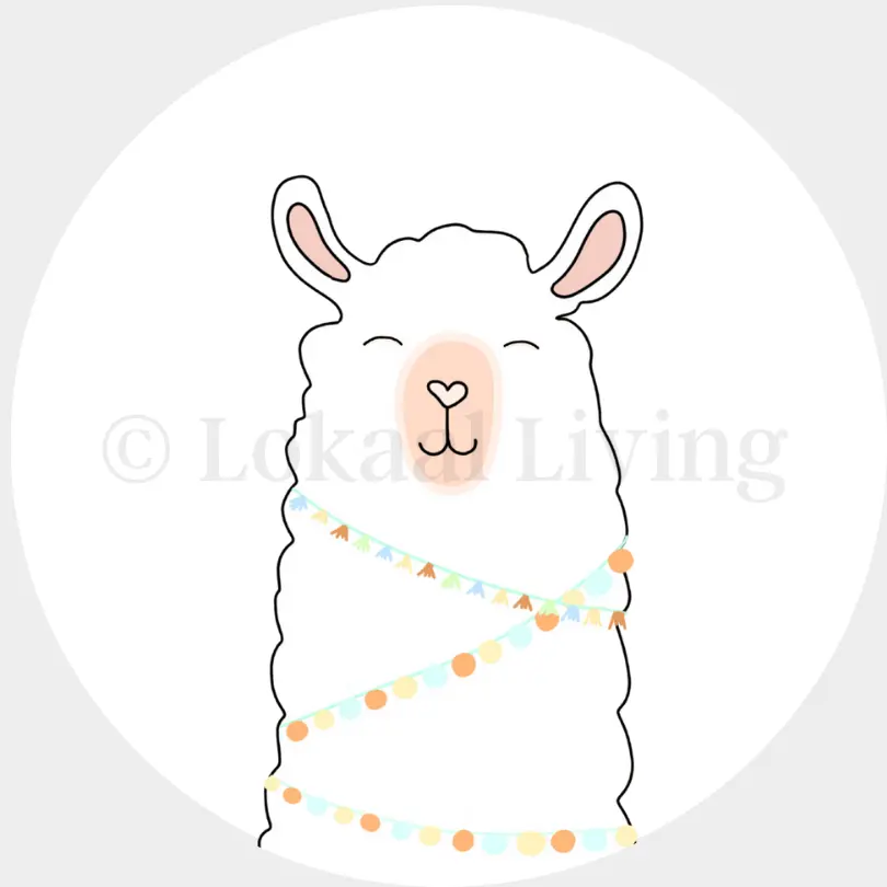 Stickerset - Alpaca wit