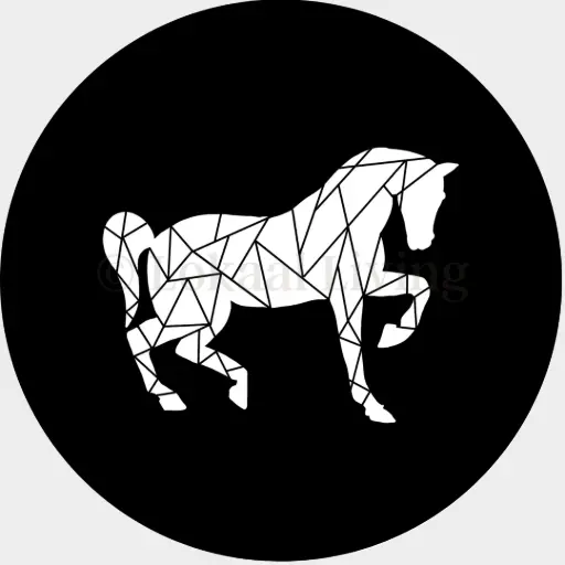 Muurcirkel Paard geometrisch 