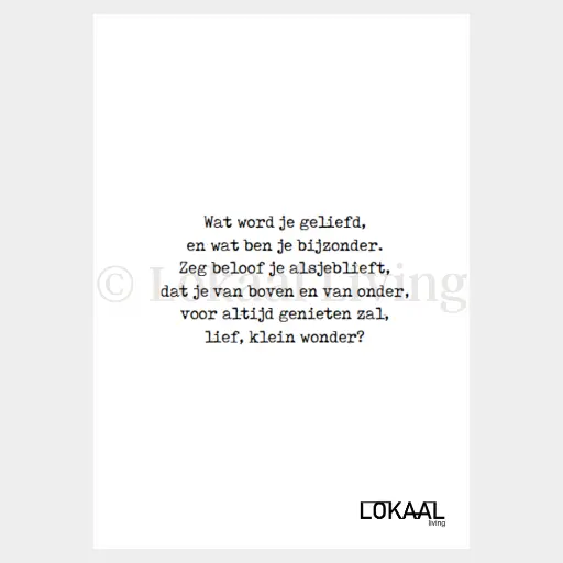 [00023] Wenskaart Lief, klein wonder