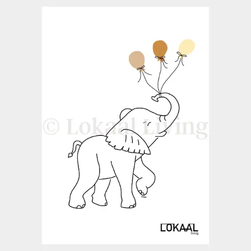 [L32] Wenskaart olifant