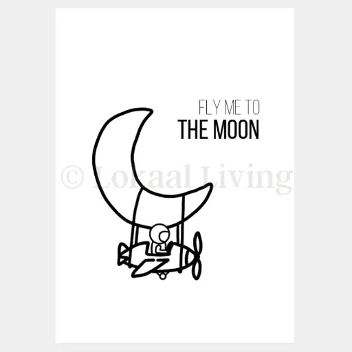 [L93] Wenskaart Fly me to the moon