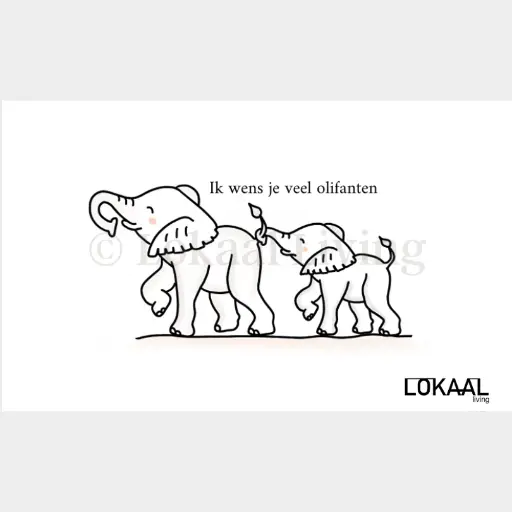 [L464] Wenskaart - Ik wens je veel olifanten