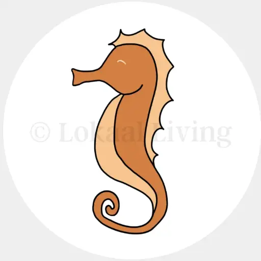 Stickerset - Zeepaardje oranje