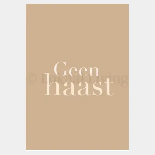 Poster Geen haast