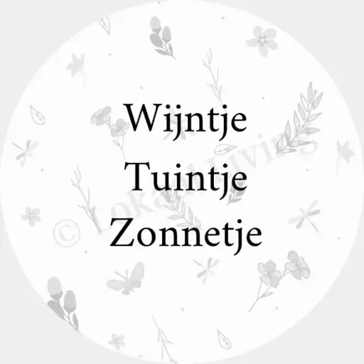 Muurcirkel Wijntje tuintje zonnetje
