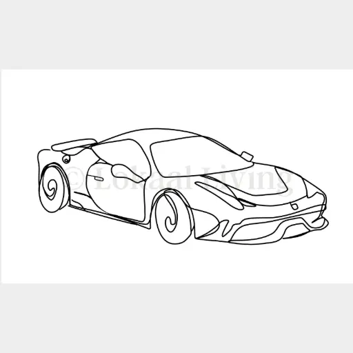 Poster Sportwagen one-line